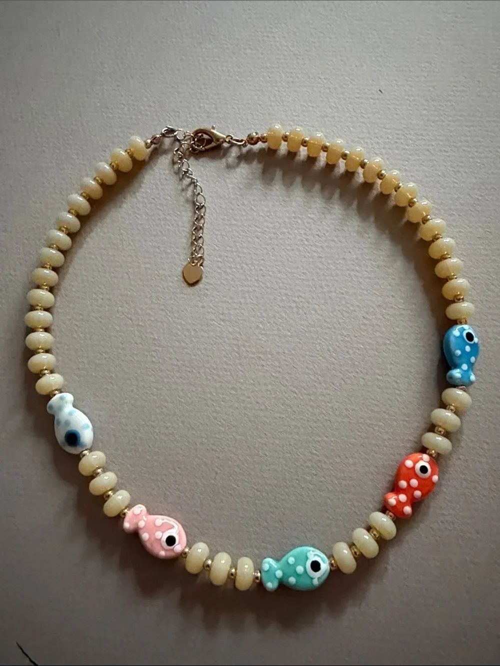 Multicolor Fish Bead Necklace A2033 - Picture 6 of 6